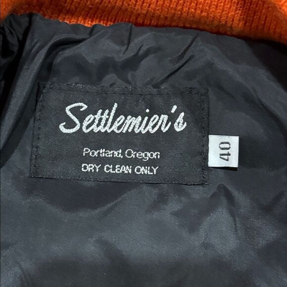 Settlemier's Vintage 1990s Holloway Varsity 100% Virgin Wool Jacket Size 40 - Picture 6 of 9